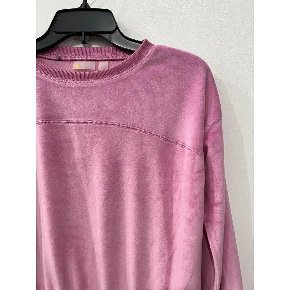New ZELLA GIRL Kids' Size L (10/12) Cozy Active Luxe velour Top Pink *Defect*